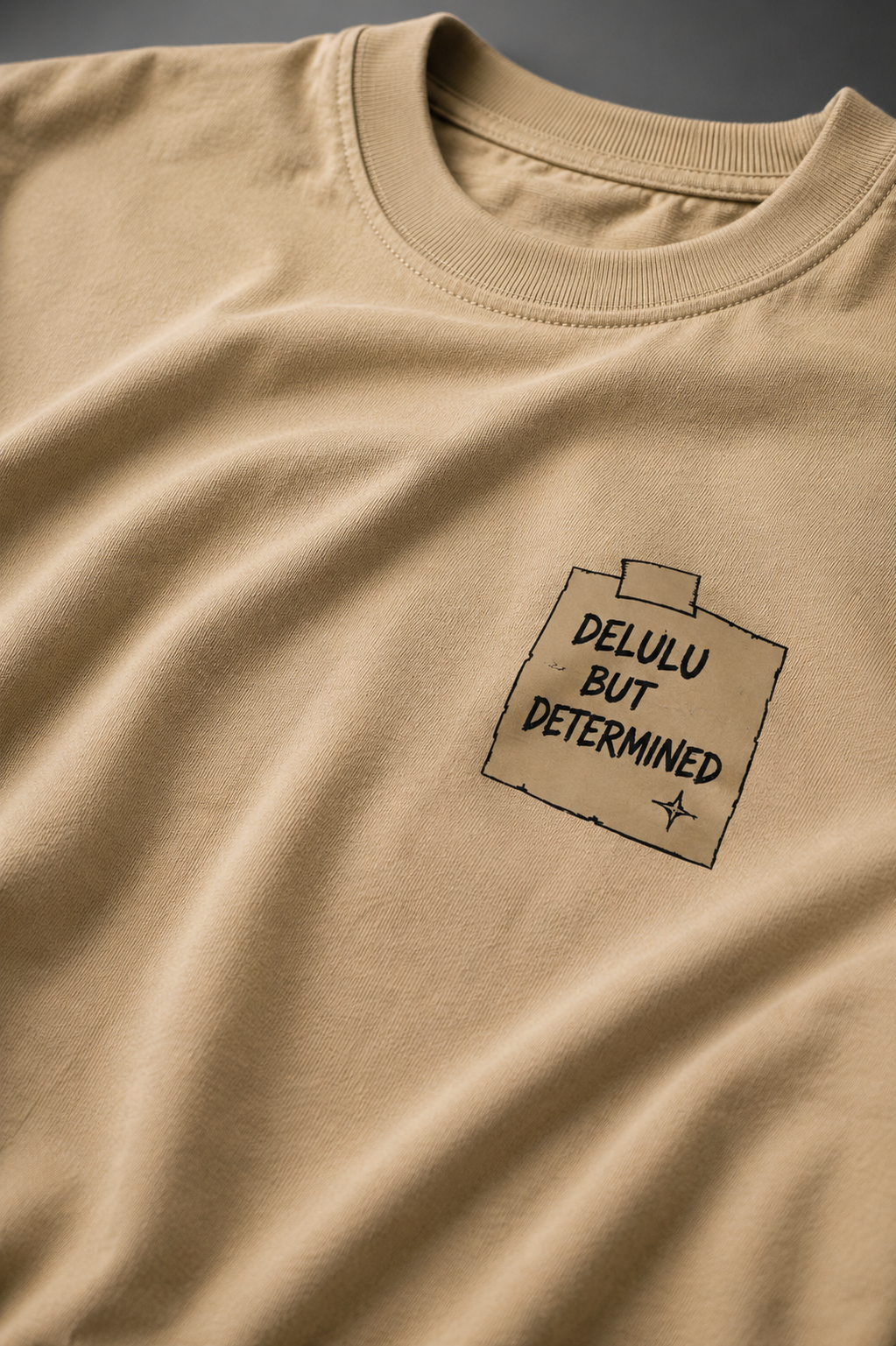 Delulu But Determined 260 GSM Premium Oversized Tee-26