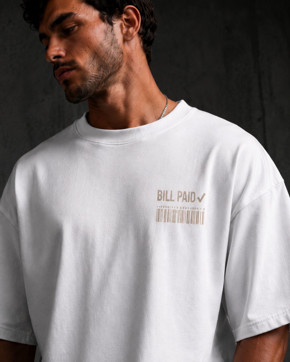 Bill Paid Signature 260 GSM Oversized Tee-11