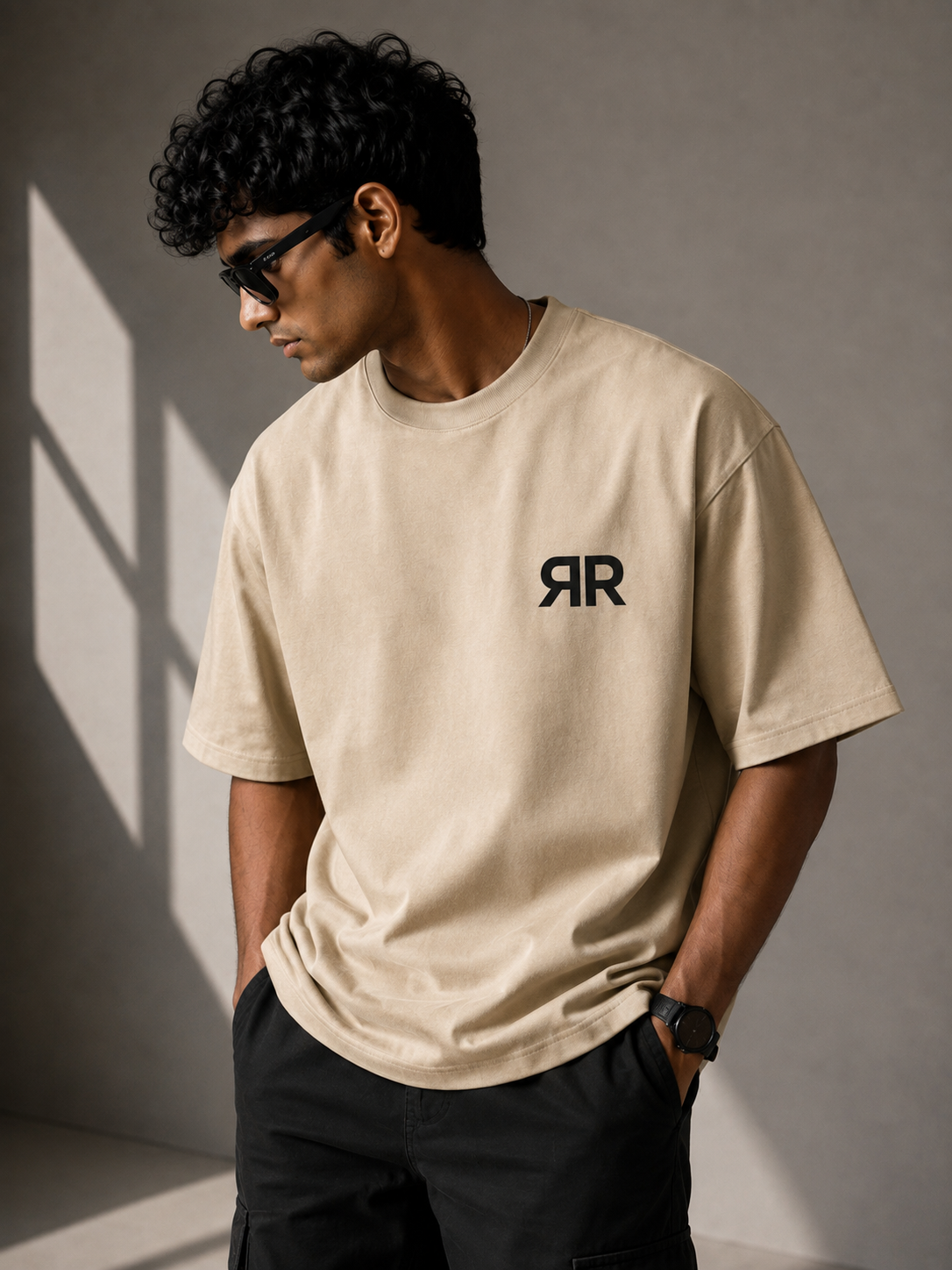 Mentally On Vacation, Physically In A Meeting 260 GSM Premium Oversized Tee-12