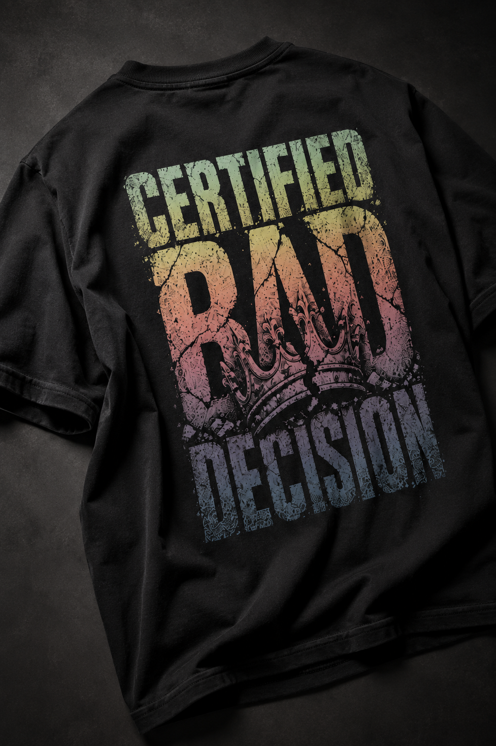 Certified Bad Decision 260 GSM Premium Oversized Tee-2