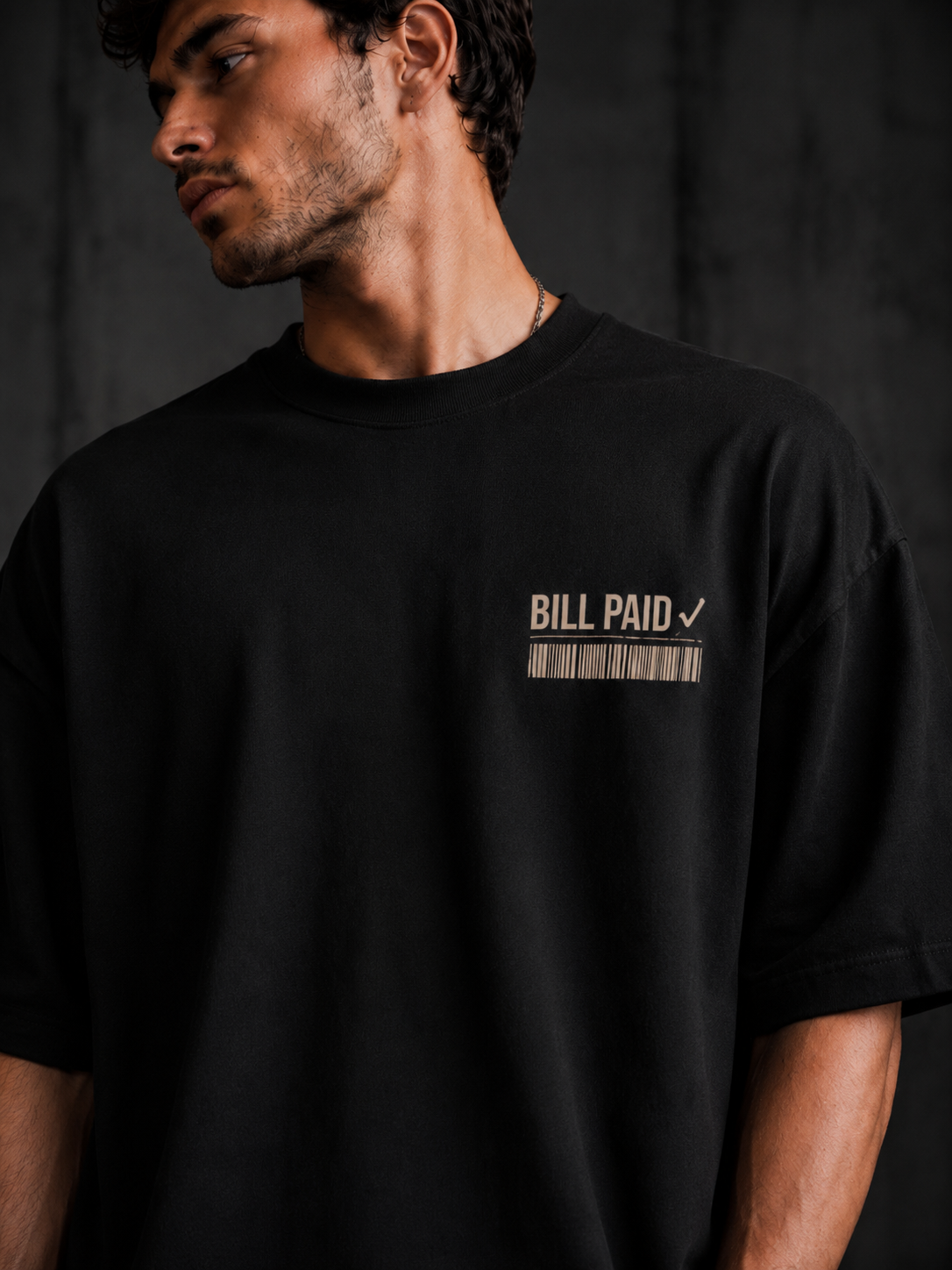 Bill Paid Signature 260 GSM Oversized Tee-5