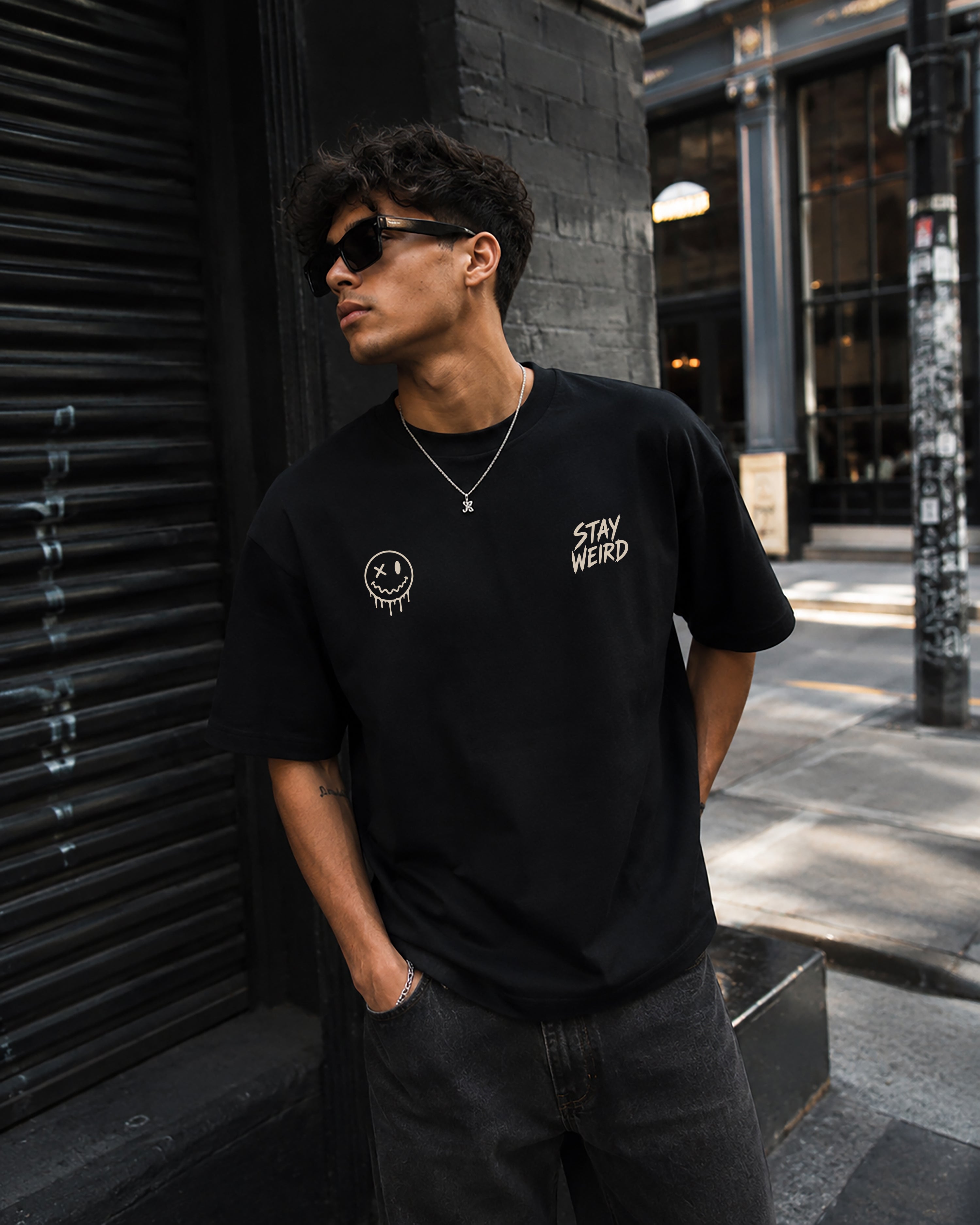 Stay Weird 260 GSM Premium Oversized Tee