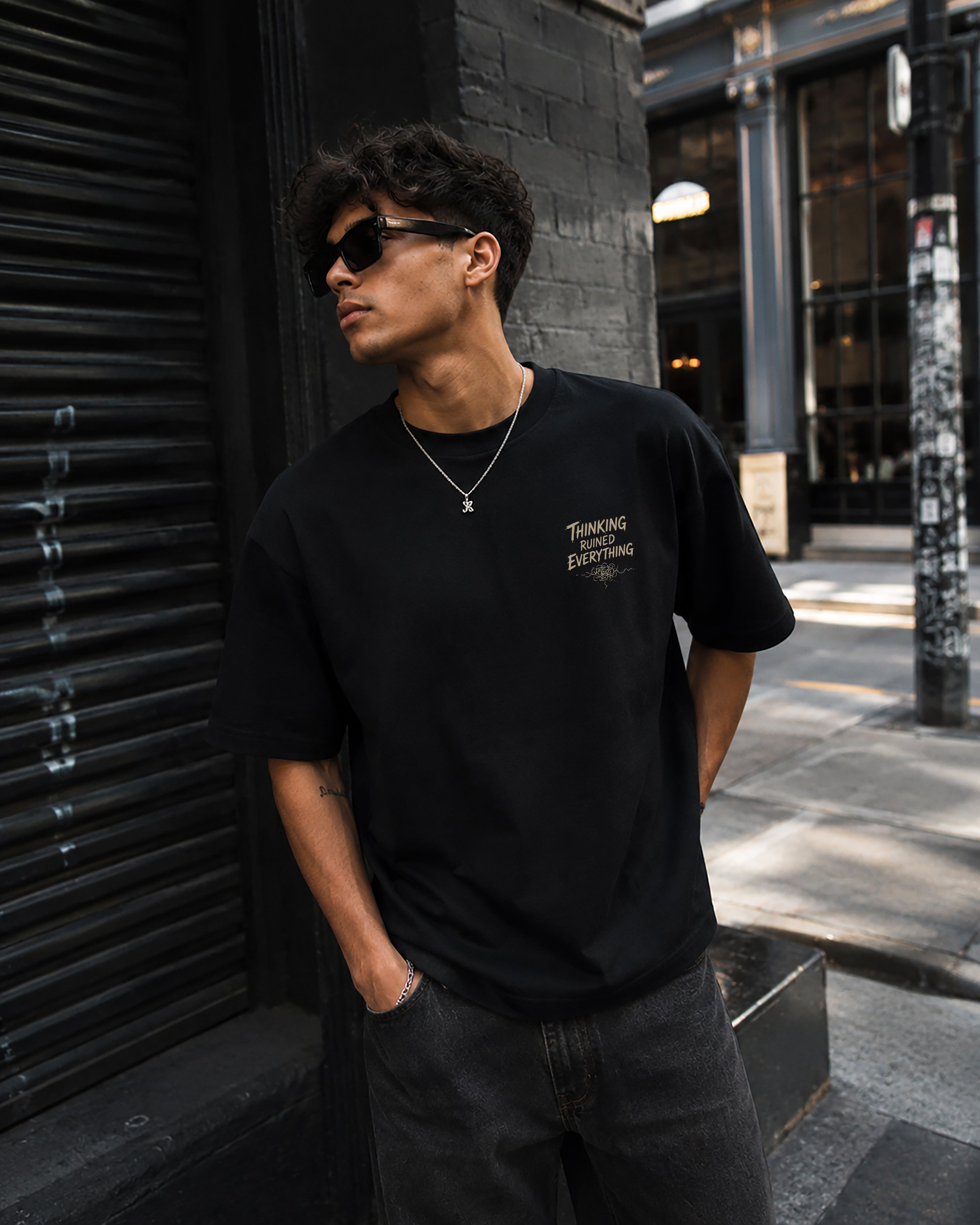 Thinking Ruined Everything 260 GSM Premium Oversized Tee