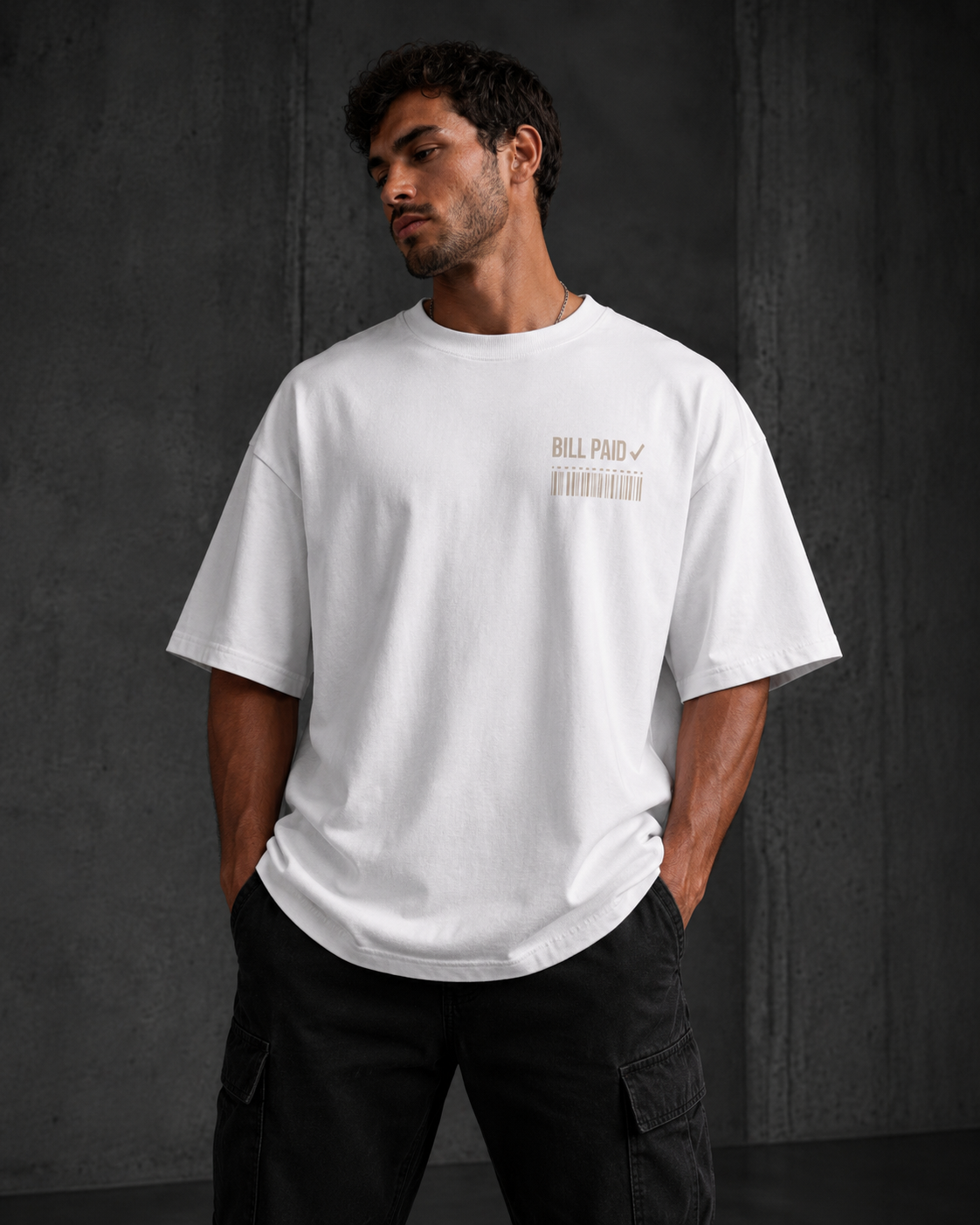 Bill Paid Signature 260 GSM Oversized Tee-9