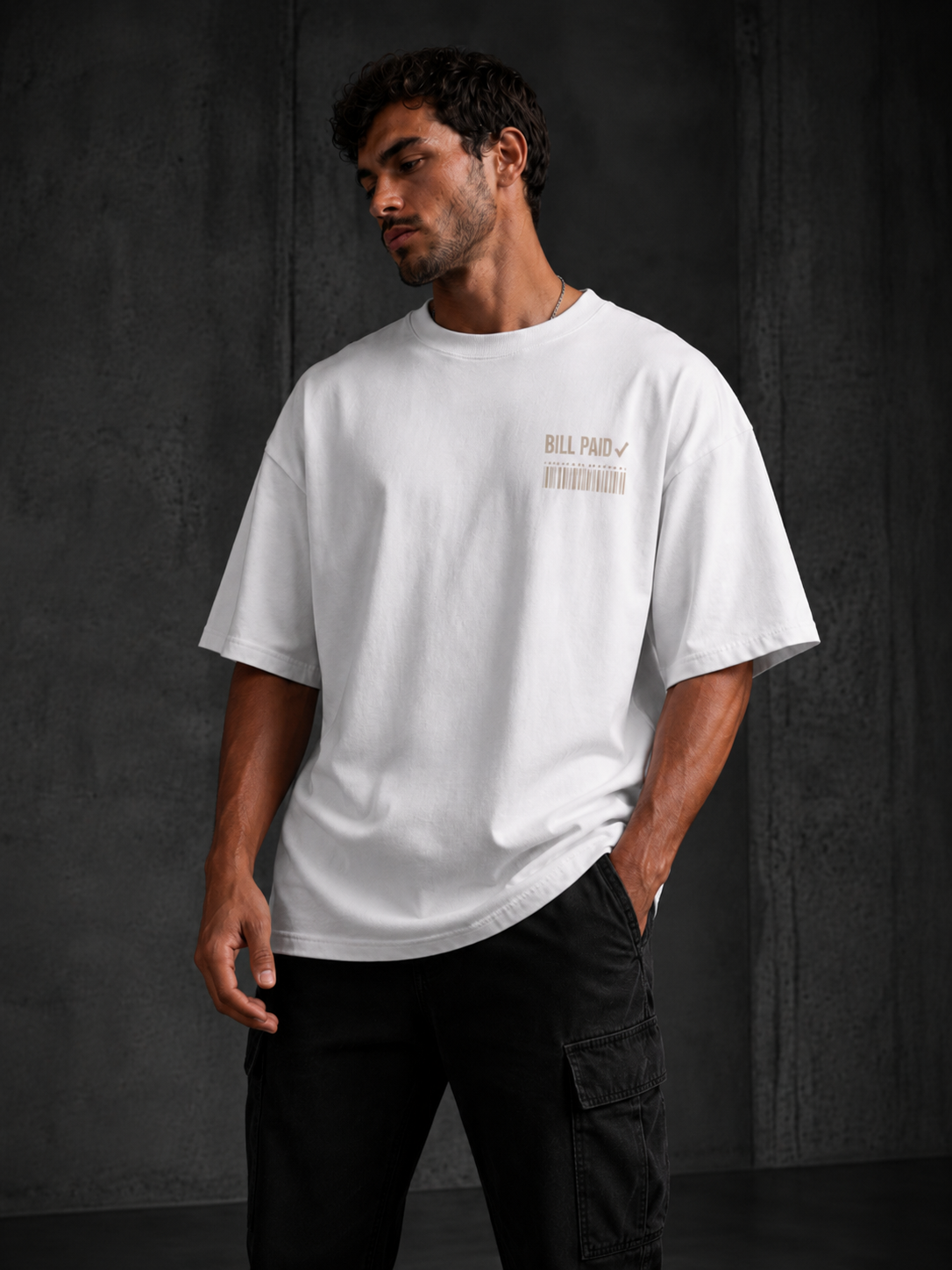 Bill Paid Signature 260 GSM Oversized Tee-10