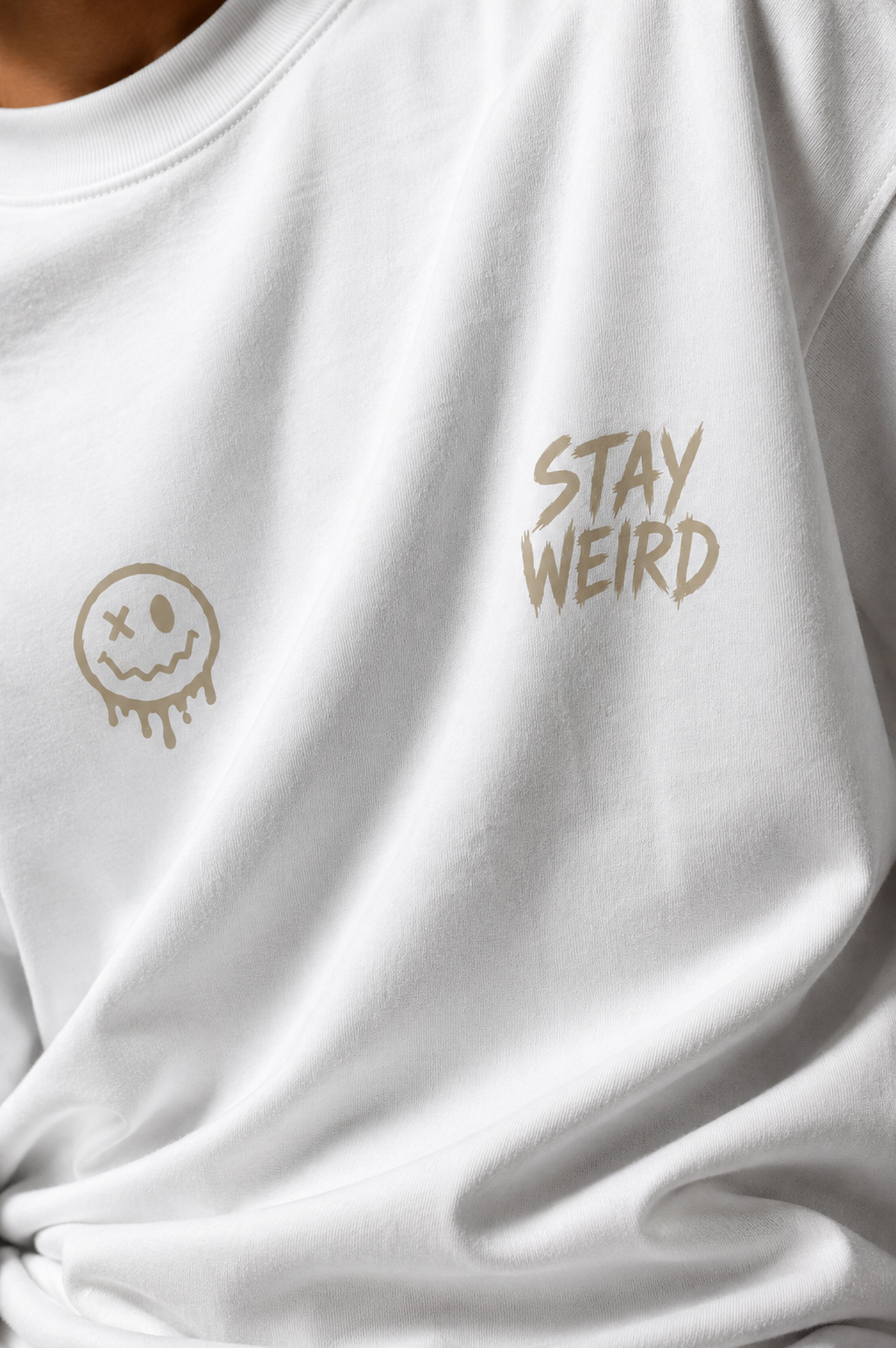 Stay Weird 260 GSM Premium Oversized Tee-18