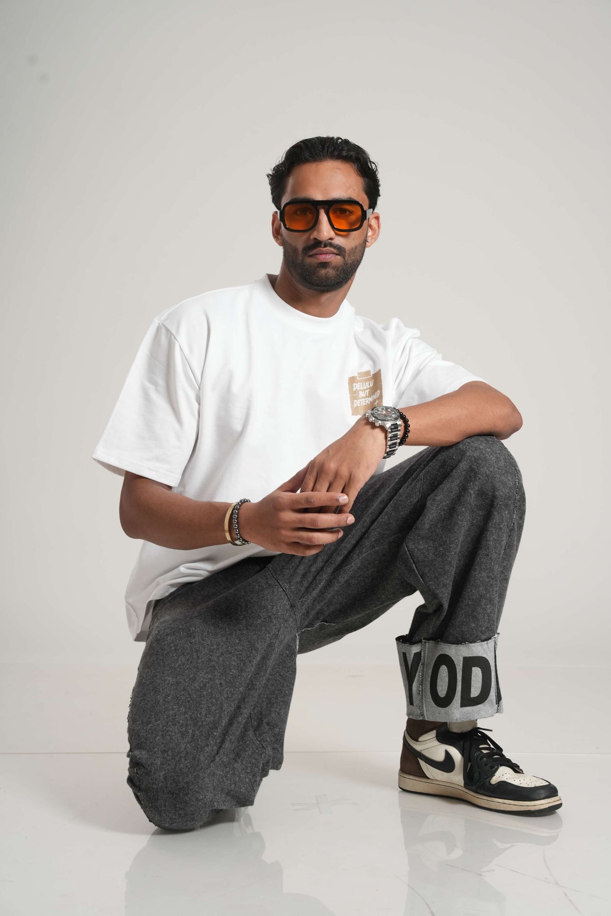 Delulu But Determined 260 GSM Premium Oversized Tee-13
