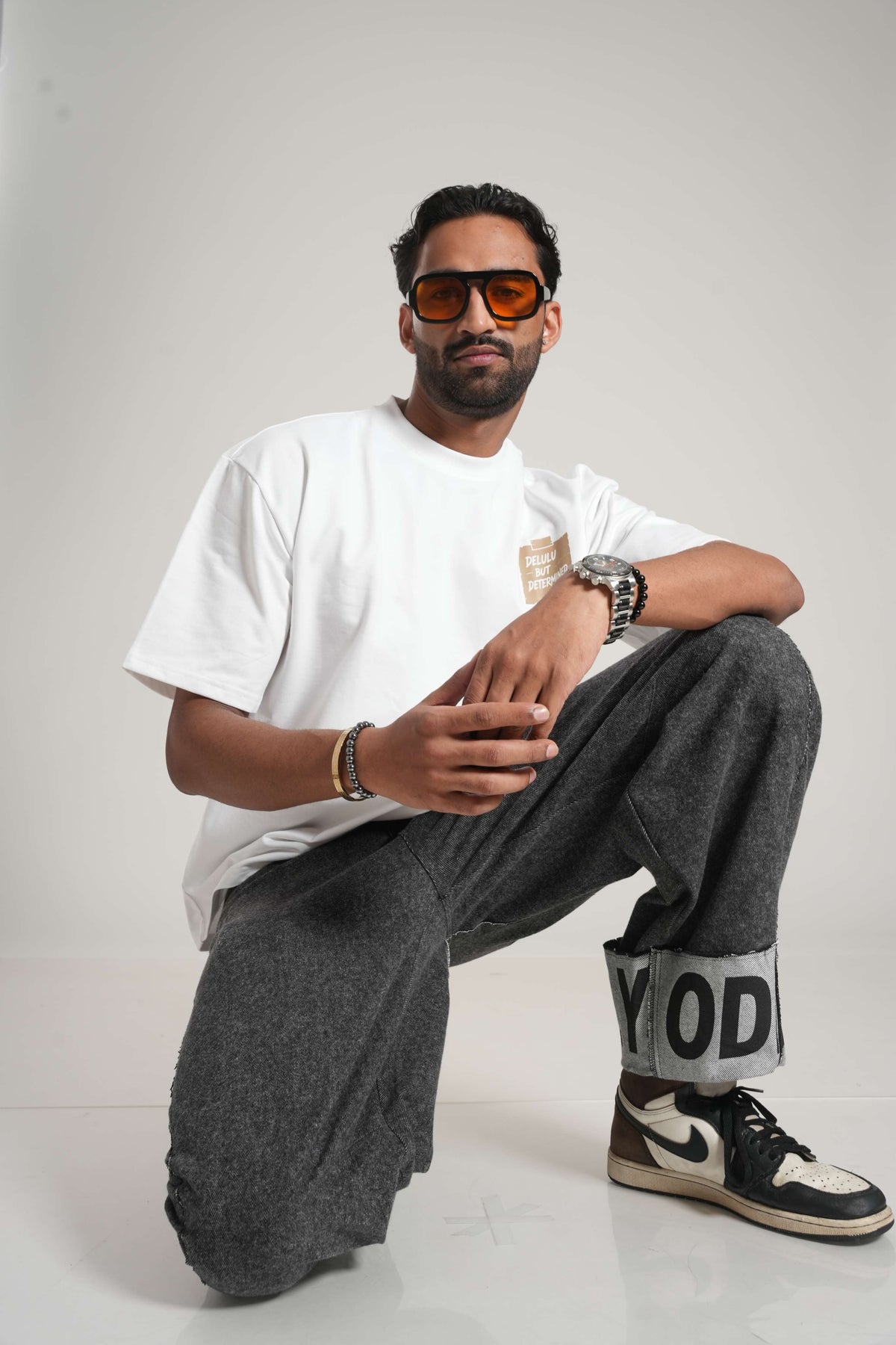 Delulu But Determined 260 GSM Premium Oversized Tee-14