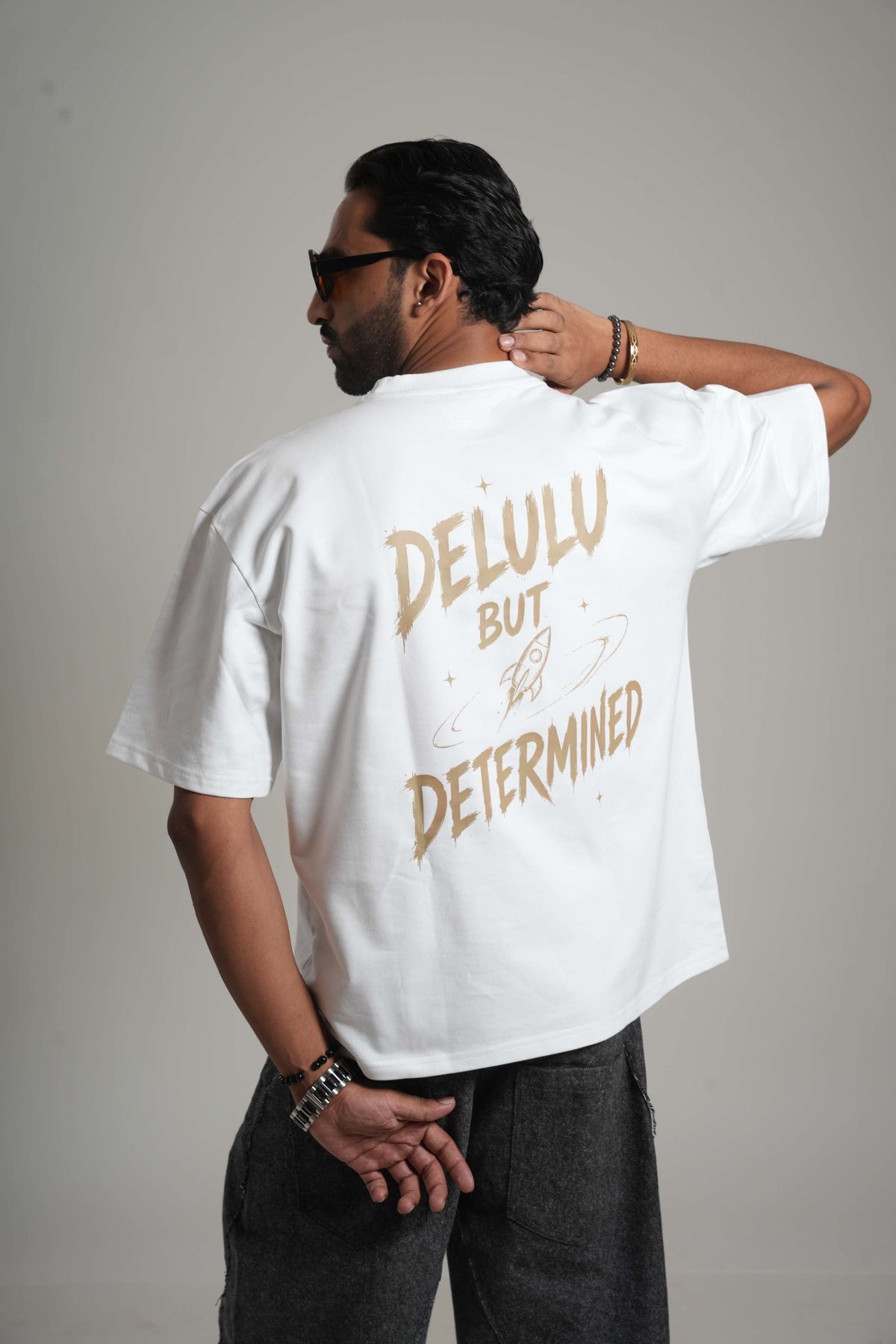 Delulu But Determined 260 GSM Premium Oversized Tee-11