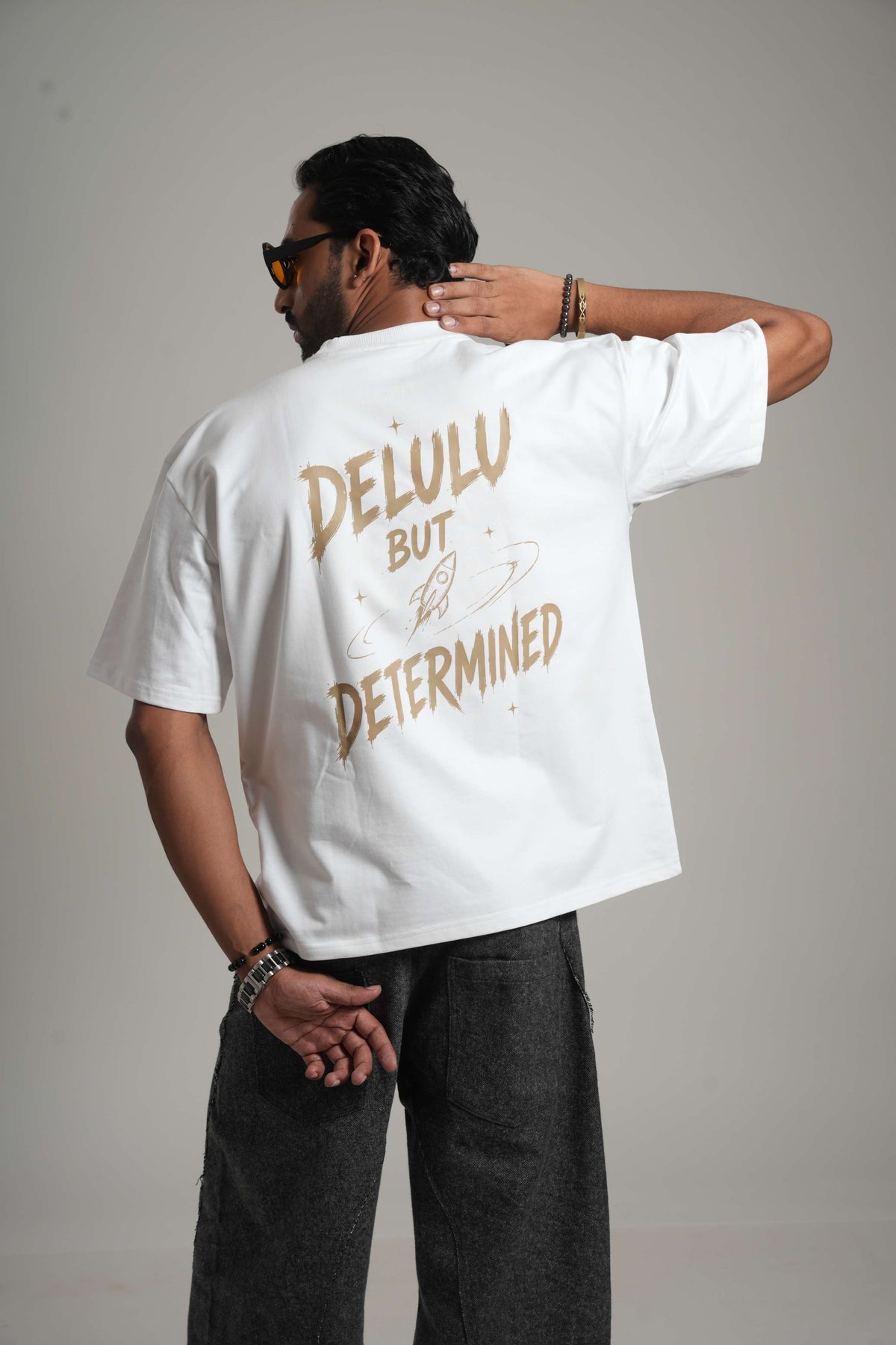 Delulu But Determined 260 GSM Premium Oversized Tee-19