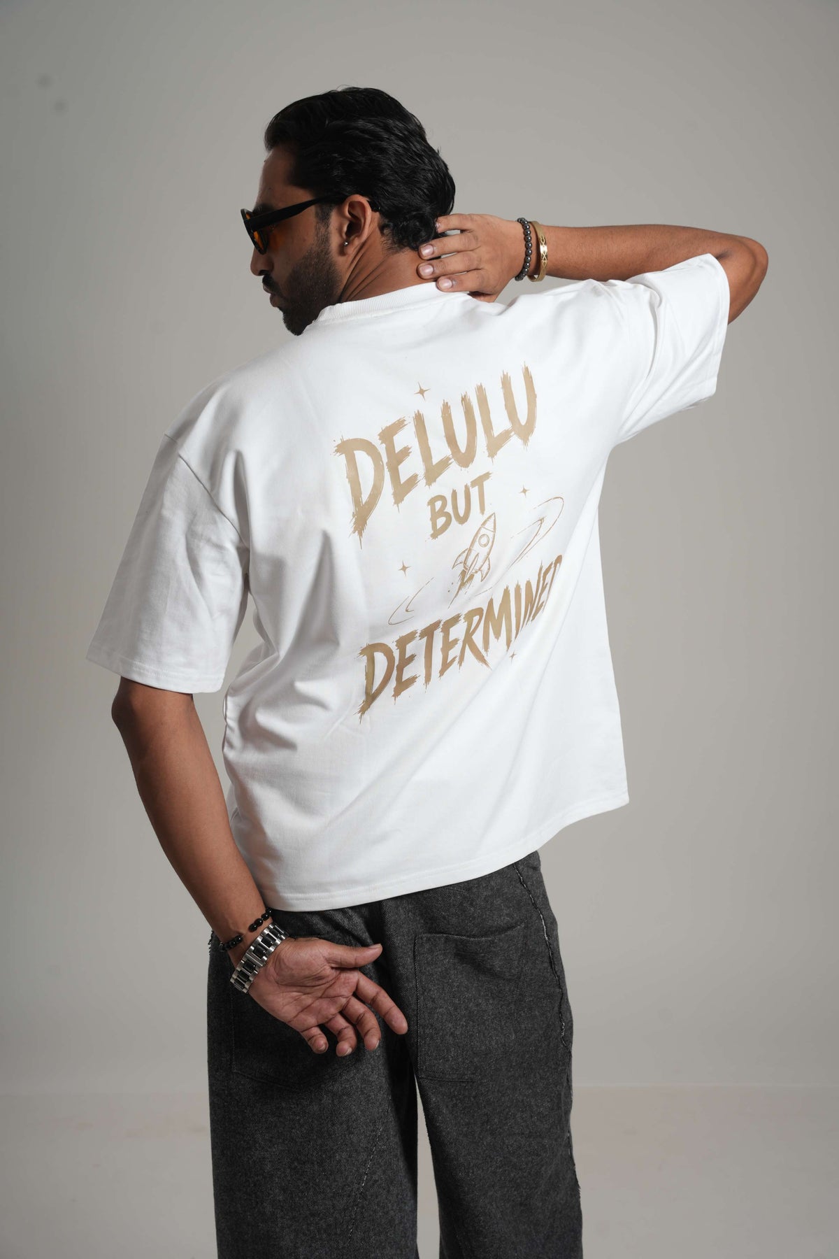 Delulu But Determined 260 GSM Premium Oversized Tee-20