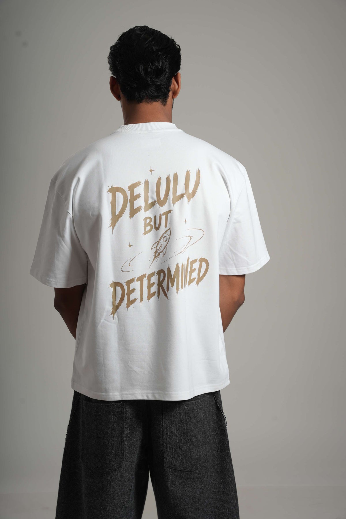 Delulu But Determined 260 GSM Premium Oversized Tee-21
