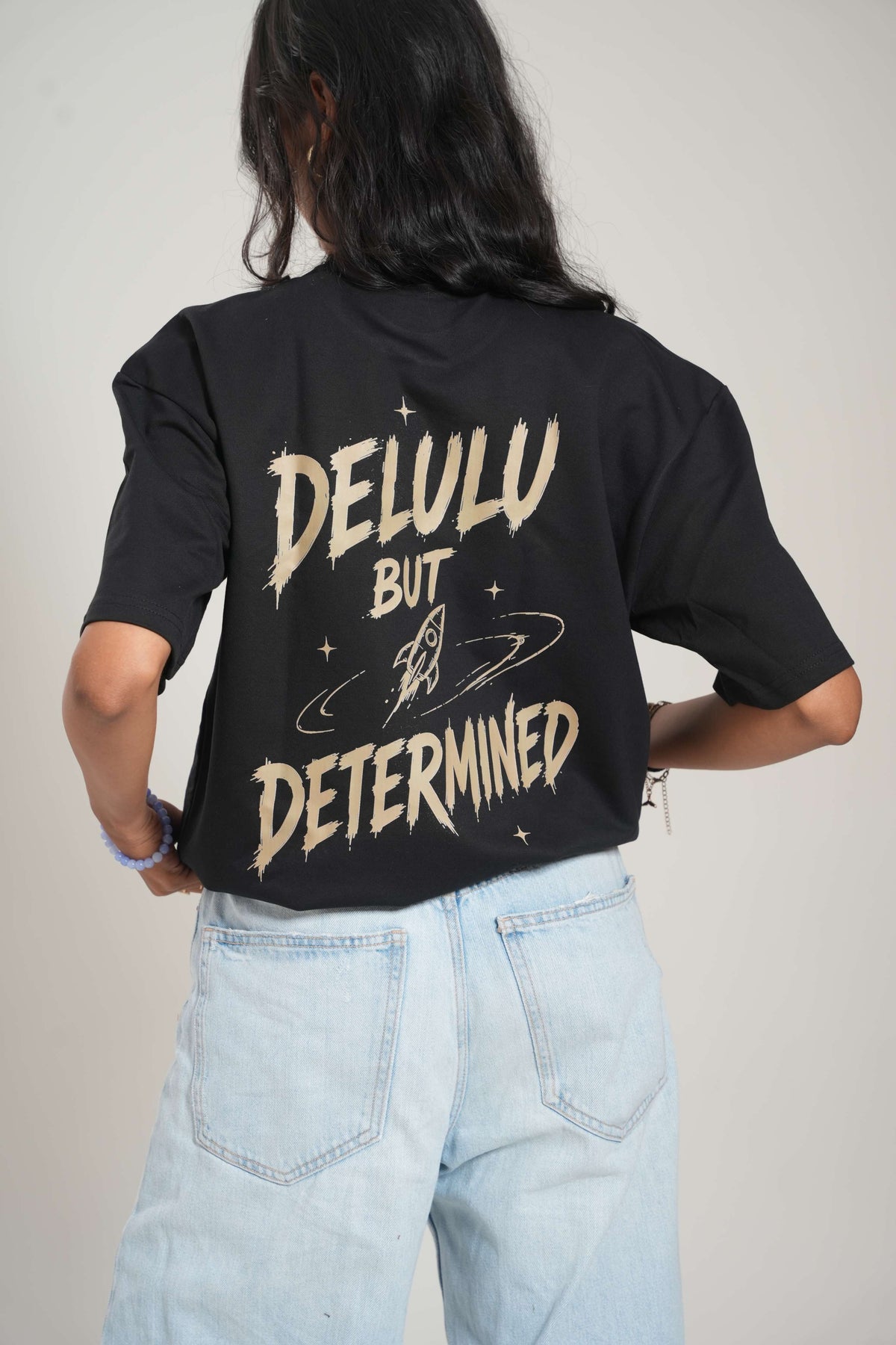 Delulu But Determined 260 GSM Premium Oversized Tee