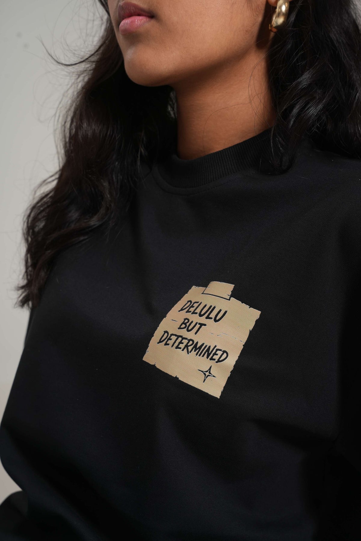 Delulu But Determined 260 GSM Premium Oversized Tee-8