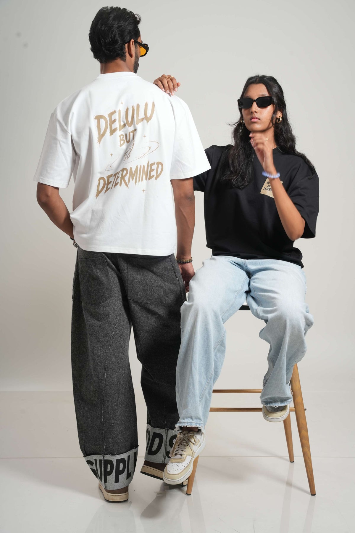 Delulu But Determined 260 GSM Premium Oversized Tee-29
