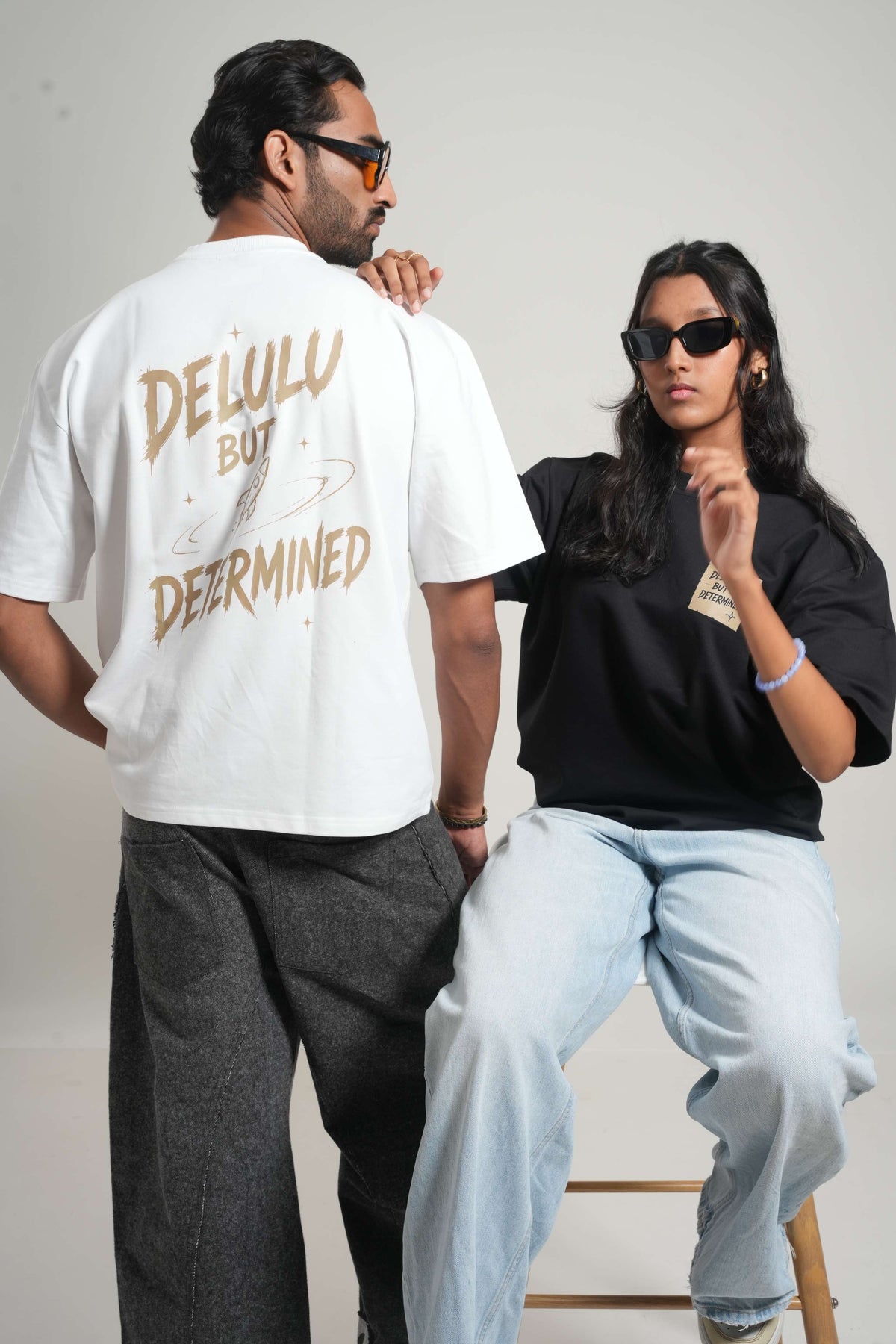 Delulu But Determined 260 GSM Premium Oversized Tee-30