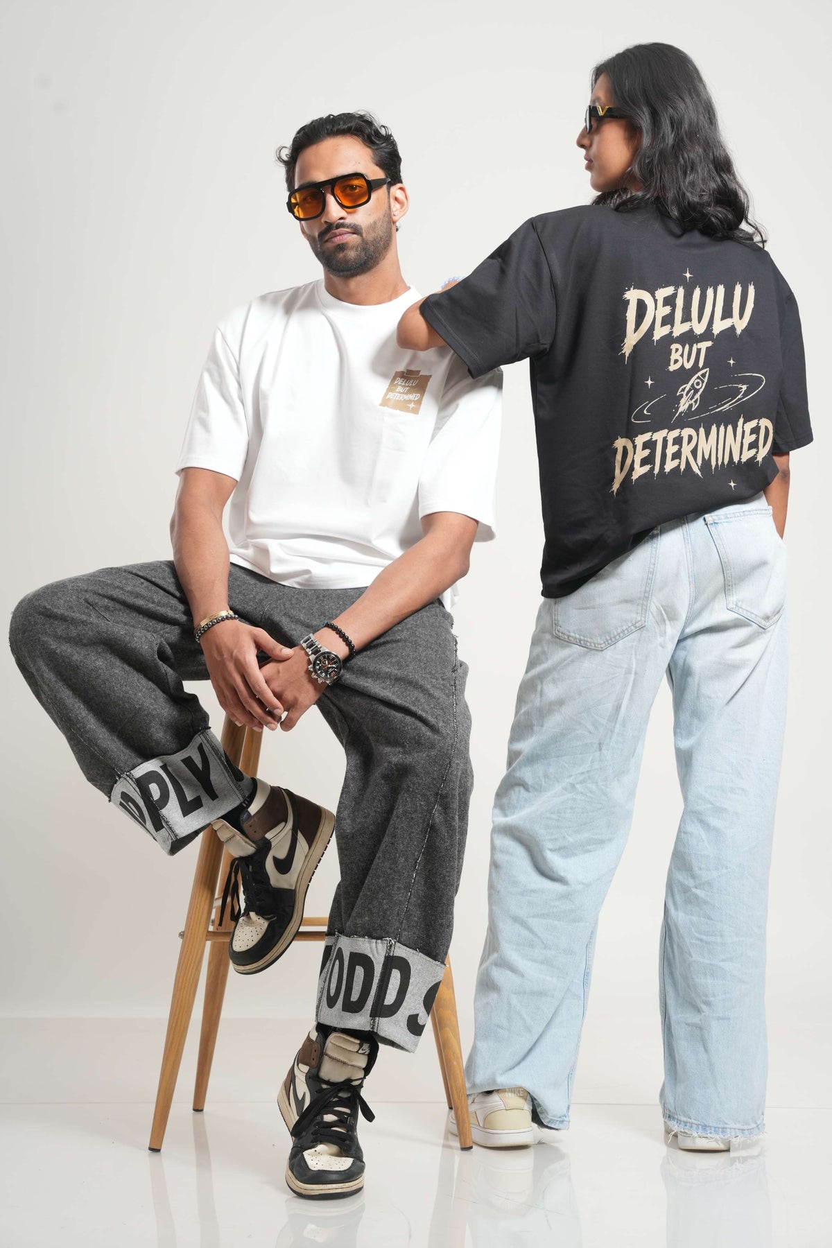 Delulu But Determined 260 GSM Premium Oversized Tee-31