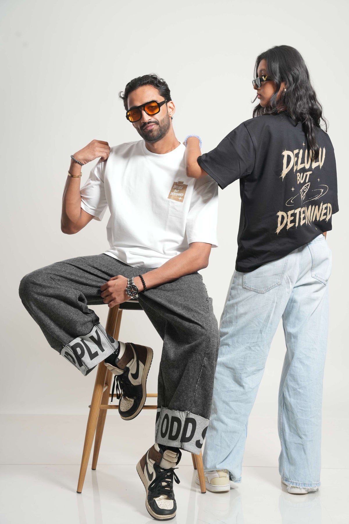 Delulu But Determined 260 GSM Premium Oversized Tee-32