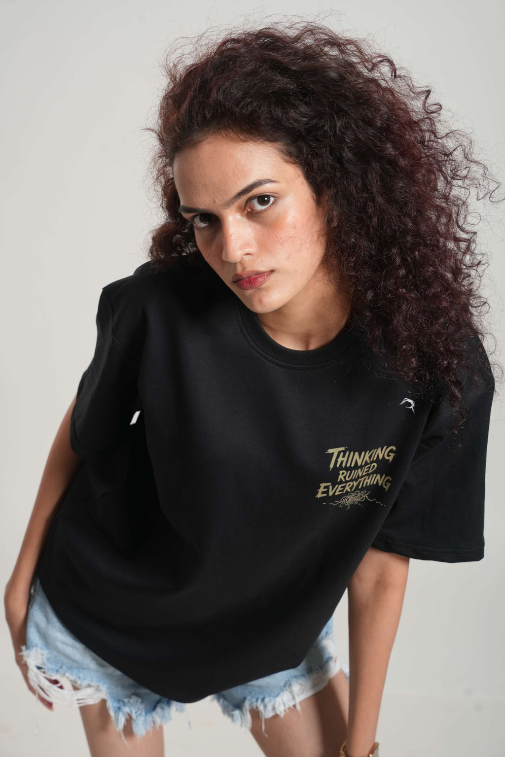 Overthinking Things That Never Applied For Existence 260 GSM Premium Oversized Tee