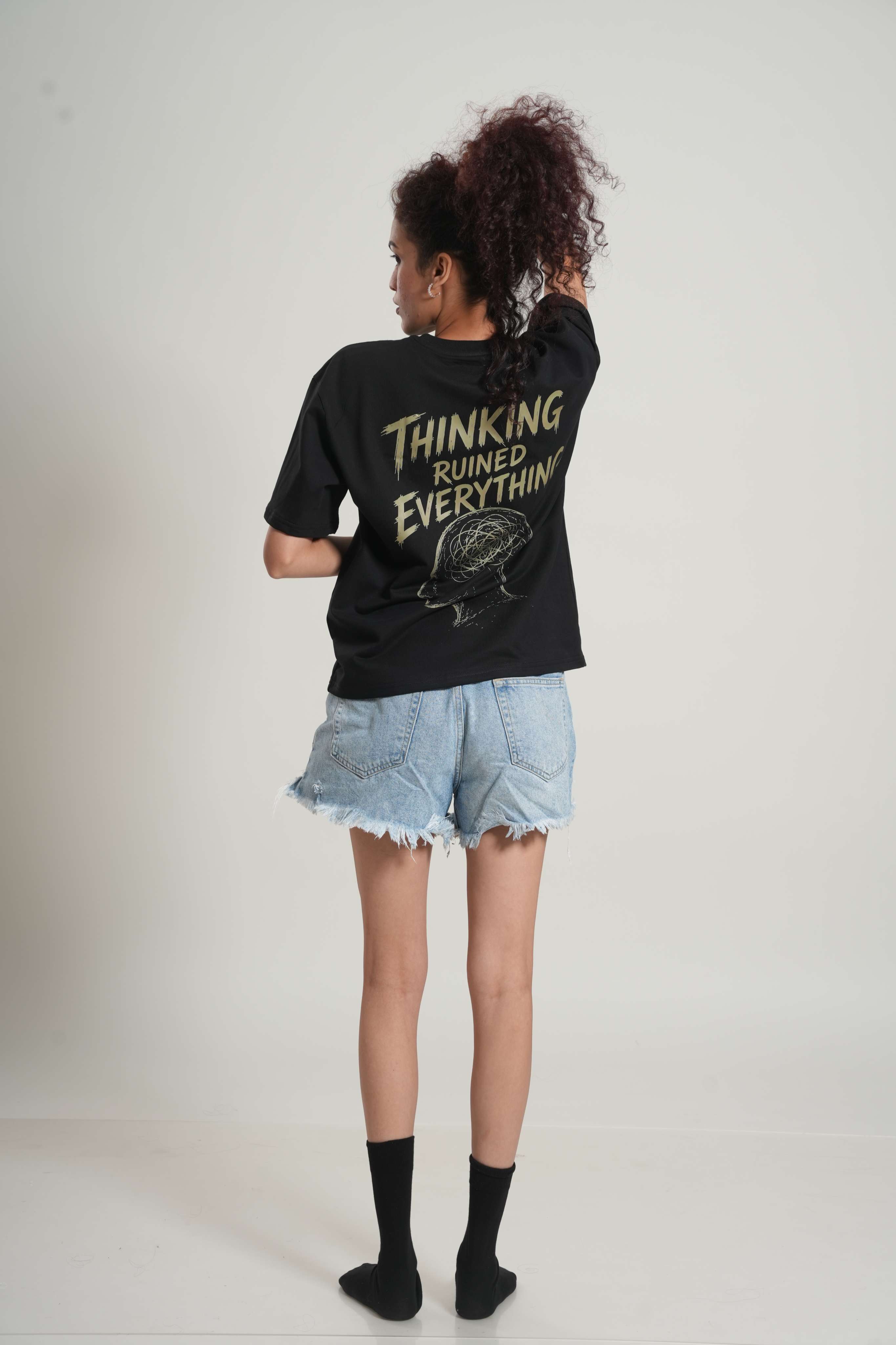 Overthinking Things That Never Applied For Existence 260 GSM Premium Oversized Tee
