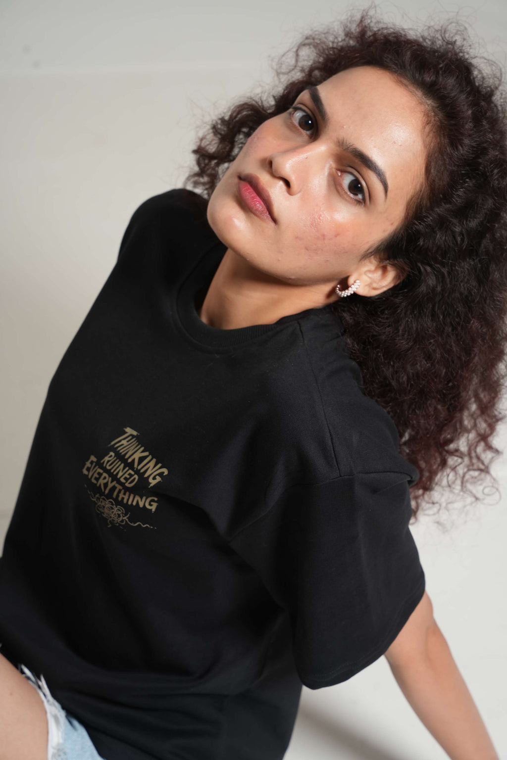 Overthinking Things That Never Applied For Existence 260 GSM Premium Oversized Tee