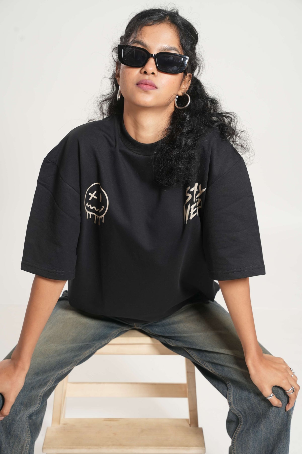 Stay Weird 260 GSM Premium Oversized Tee-3