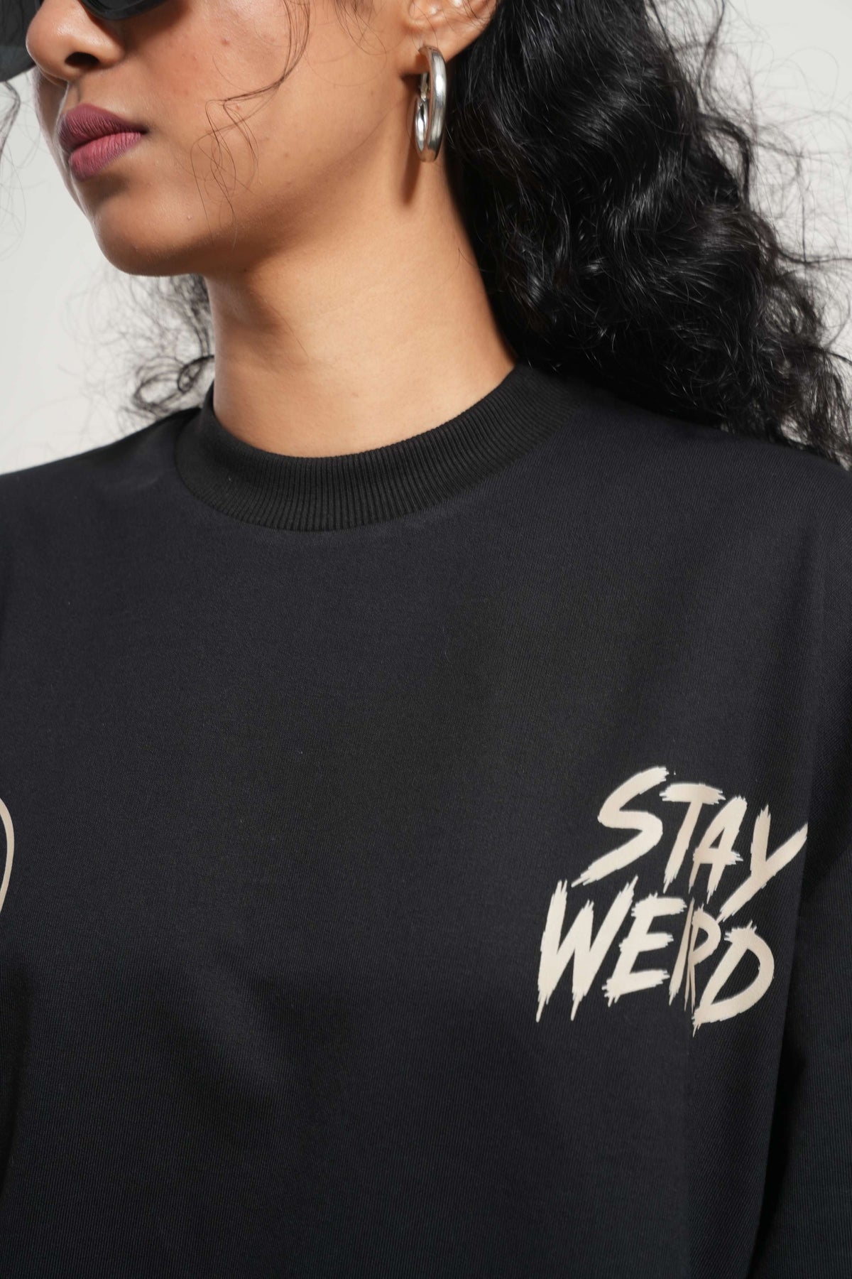 Stay Weird 260 GSM Premium Oversized Tee-5