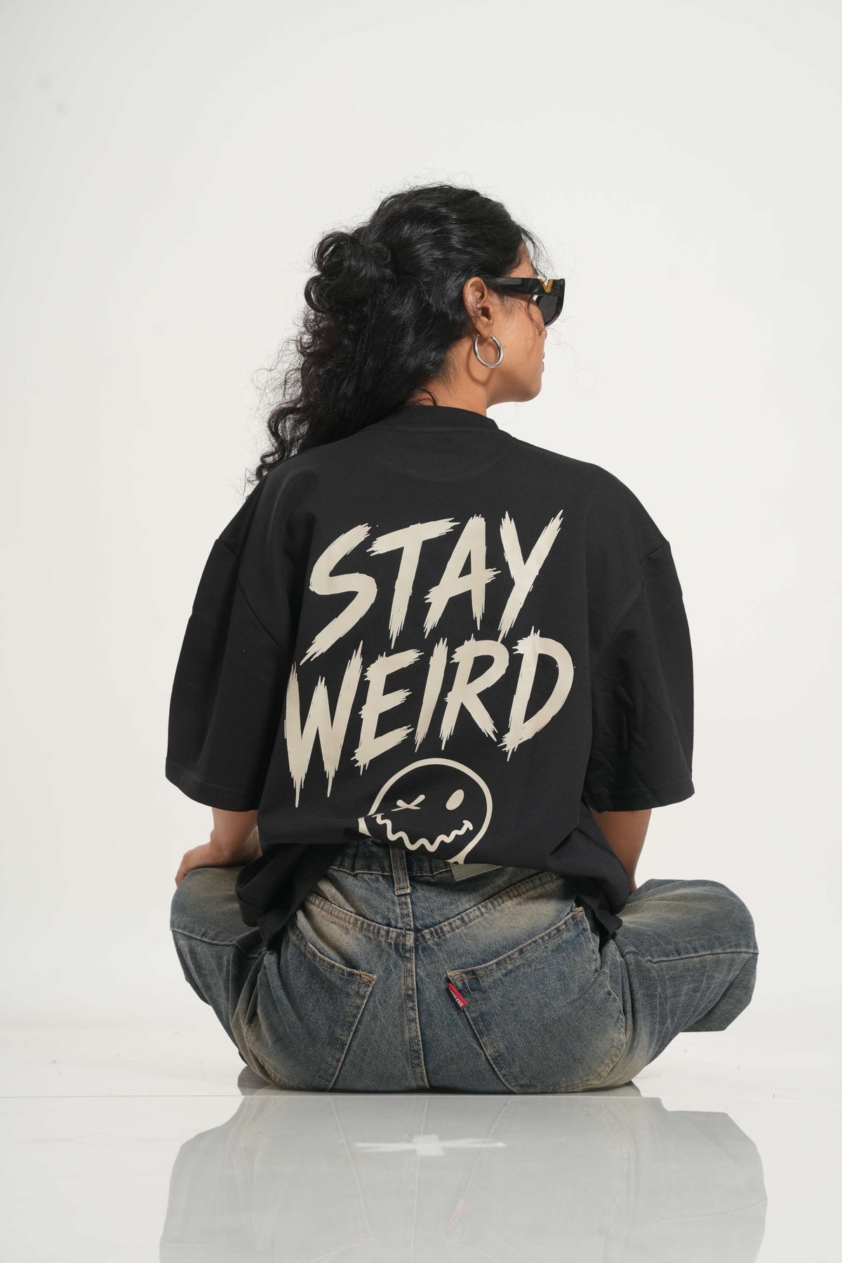 Stay Weird 260 GSM Premium Oversized Tee-7