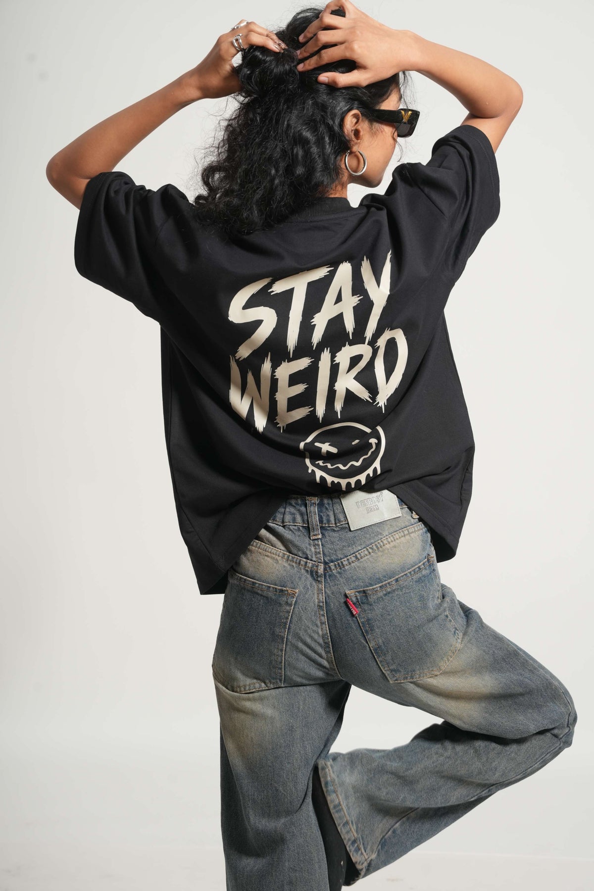 Stay Weird 260 GSM Premium Oversized Tee-9