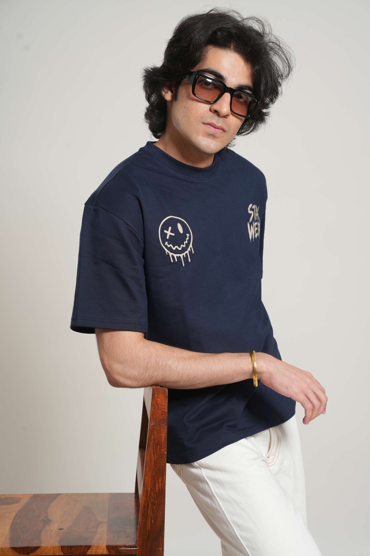 Stay Weird 260 GSM Premium Oversized Tee-14