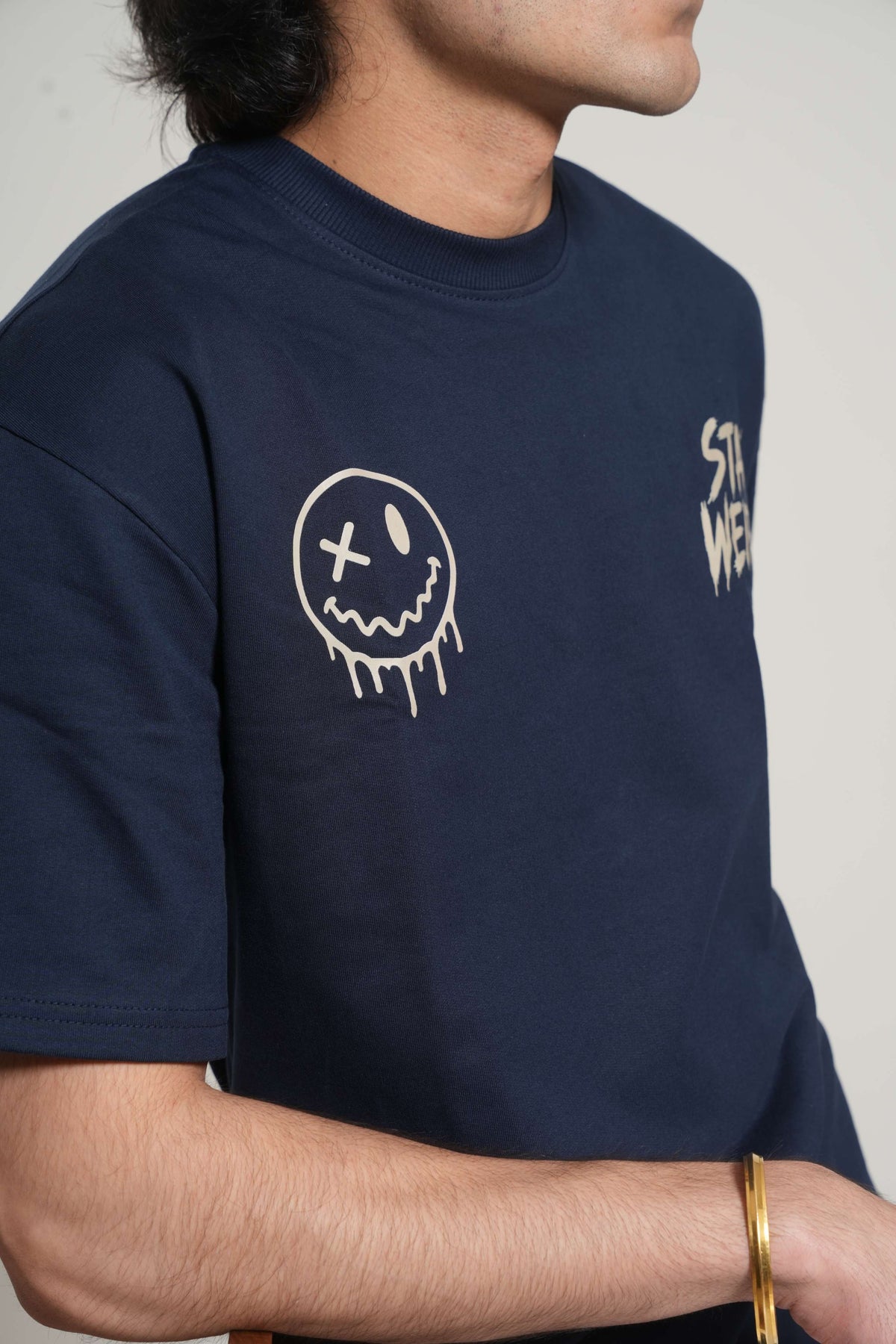 Stay Weird 260 GSM Premium Oversized Tee-16