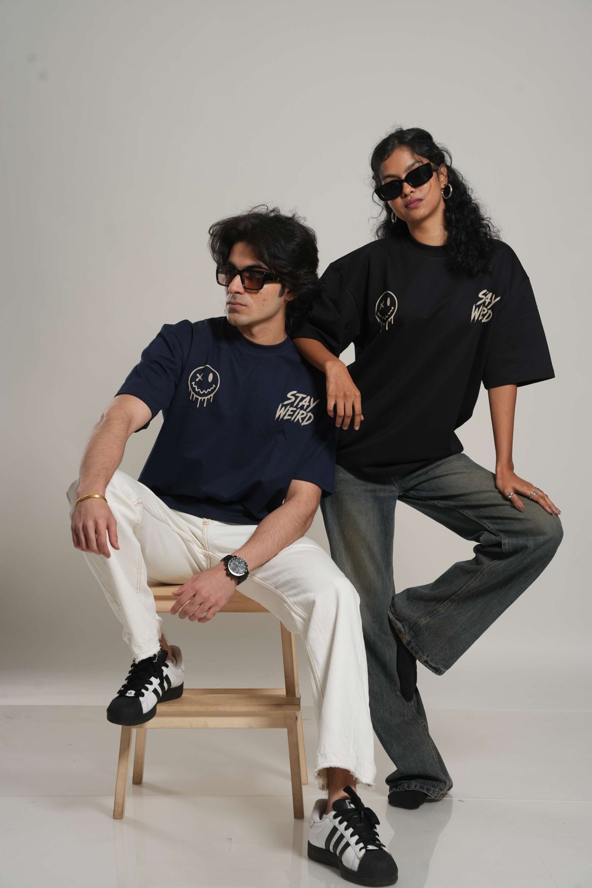 Stay Weird 260 GSM Premium Oversized Tee-22