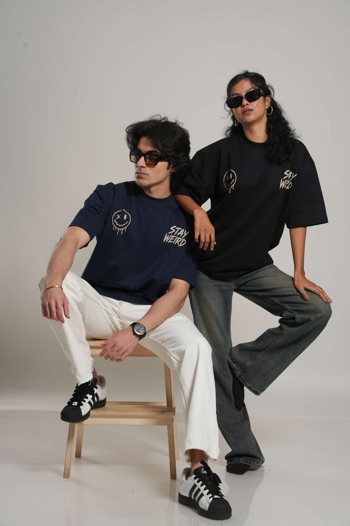 Stay Weird 260 GSM Premium Oversized Tee-23