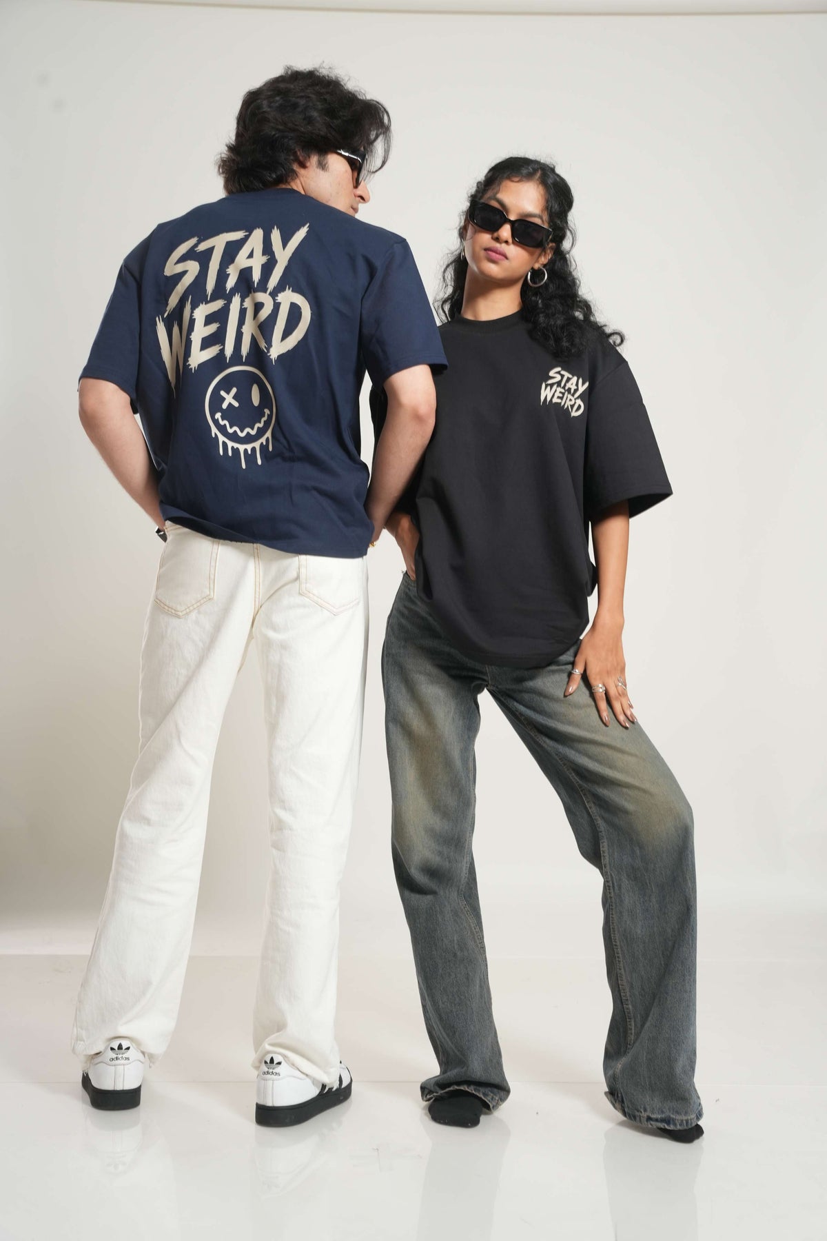 Stay Weird 260 GSM Premium Oversized Tee-24