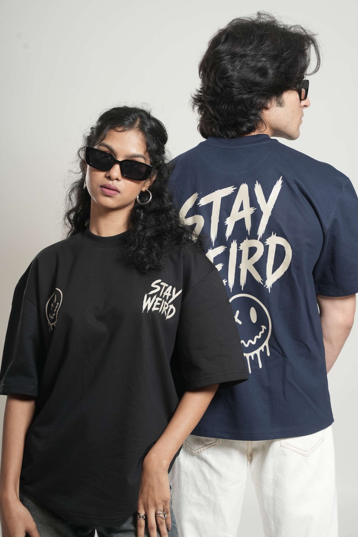 Stay Weird 260 GSM Premium Oversized Tee-25