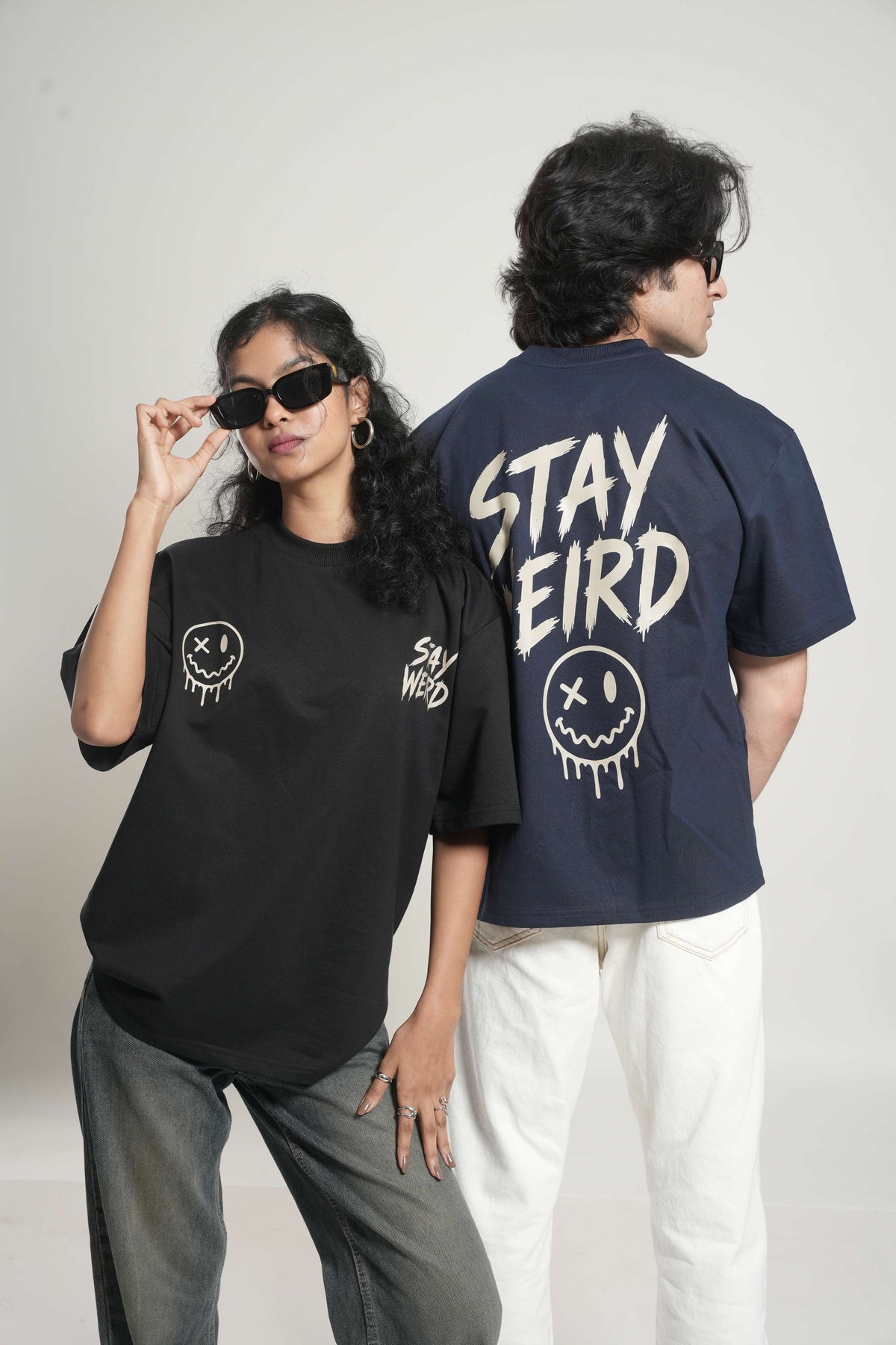 Stay Weird 260 GSM Premium Oversized Tee-26