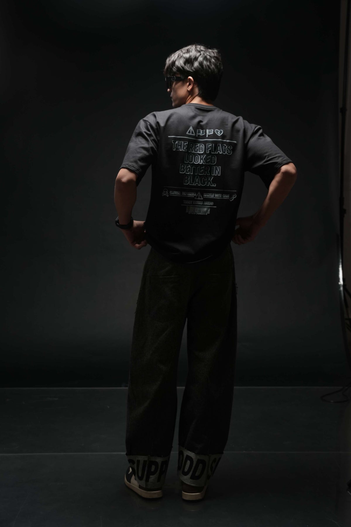 The Red Flags Looked Better In Black 260 GSM Premium Oversized Tee-6