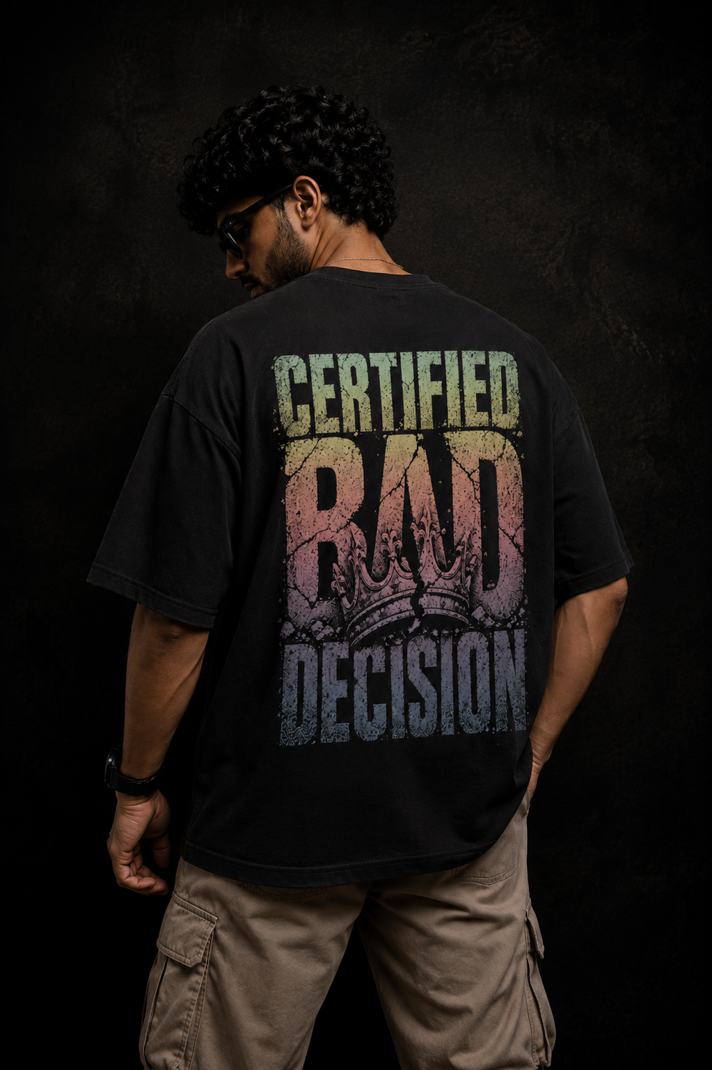 Certified Bad Decision 260 GSM Premium Oversized Tee-4