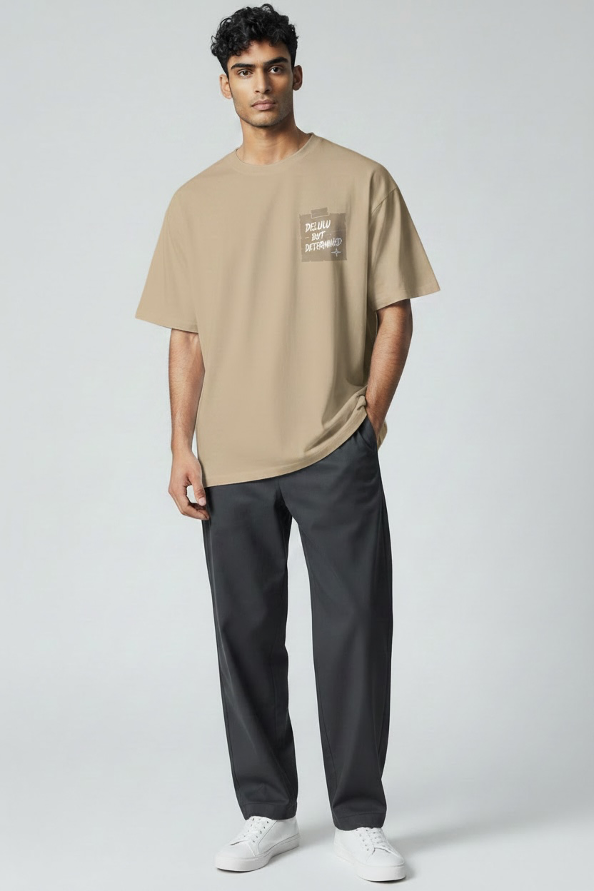 Delulu But Determined 260 GSM Premium Oversized Tee