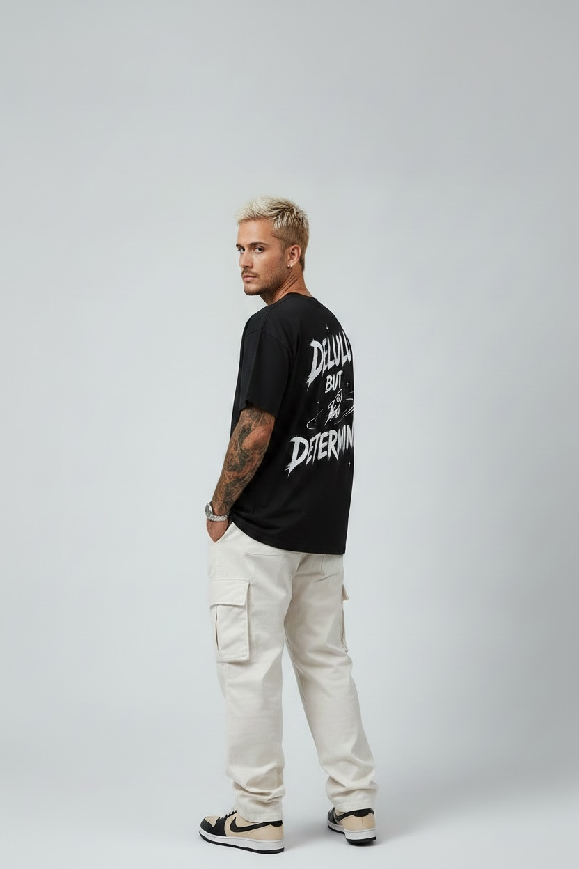 Delulu But Determined 260 GSM Premium Oversized Tee