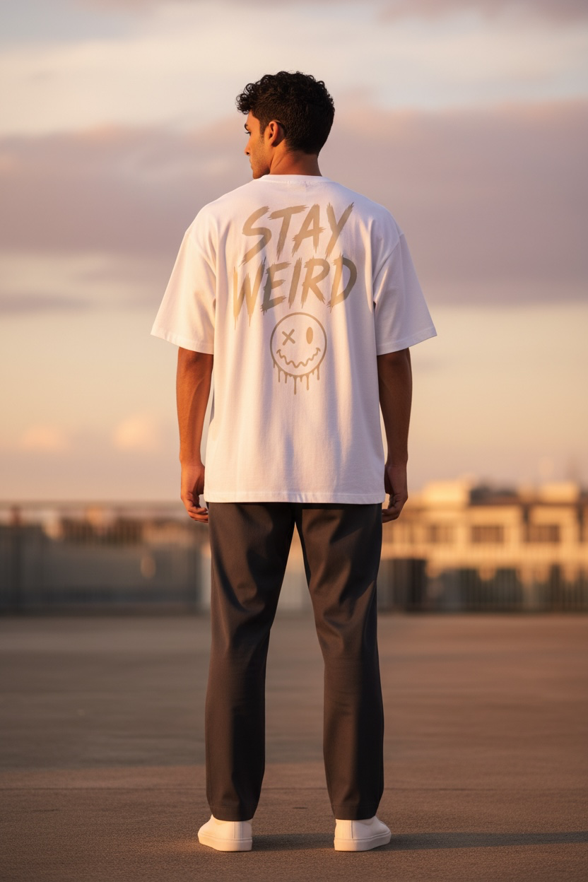 Stay Weird 260 GSM Premium Oversized Tee