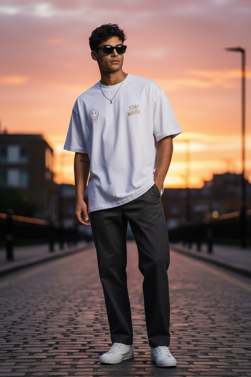 Stay Weird 260 GSM Premium Oversized Tee