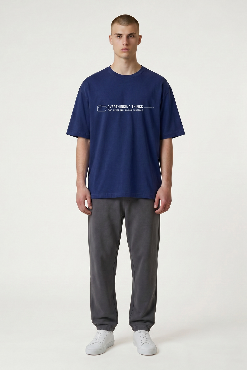 Overthinking Things That Never Applied For Existence 260 GSM Premium Oversized Tee